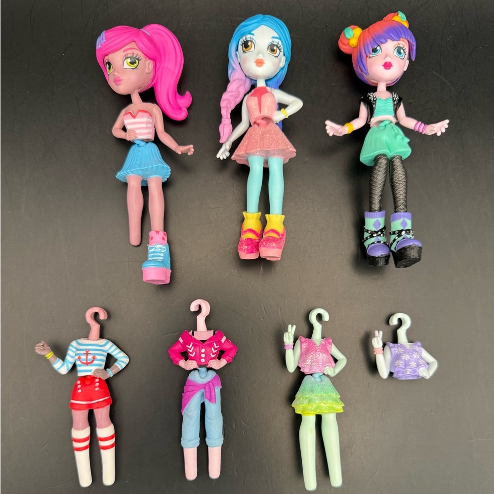 Off The Hook Doll Lot : 4.5” Figures W/ Swappable Clothes and Shoes
